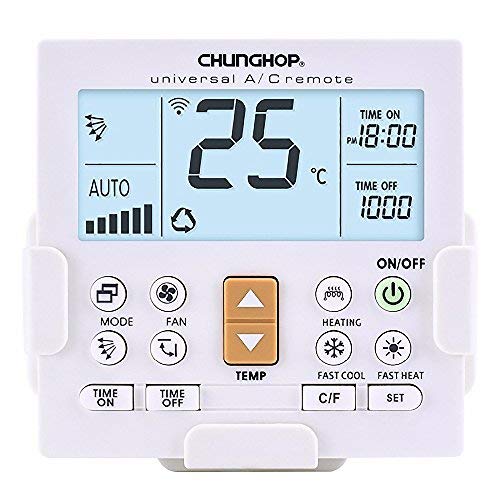 Chunghop Télécommande universelle rétroéclairée pour air conditionné avec support mural
