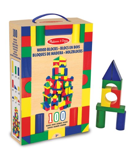 Melissa & Doug 100 Wood Building Blocks Set