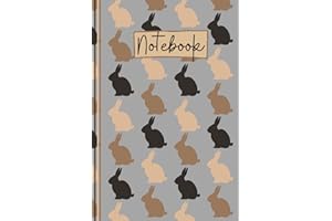 Rabbit Notebook: Cute Rabbit Lined Journal, The Perfect Novelty Bunny Rabbit Gift for Anyone who Loves Rabbits & Bunnies- Grey