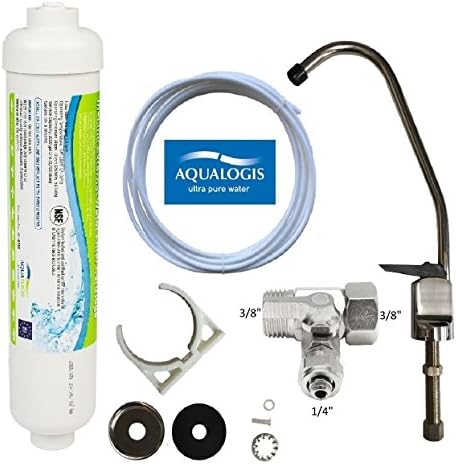 Aqualogis Promo Style - Undersink Drinking Water Tap Filter Kit System Including Faucet and Accessories 3/8 x 1/4 Tube