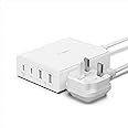 Belkin 108W GaN USB Charging Station for Multiple Devices, 2 USB Type C and 2 USB A Fast Desktop Charger Dock Hub for MacBook, Pro, Air, iPhone, Plus, Pro, Max, iPad, Samsung Galaxy, Pixel and More
