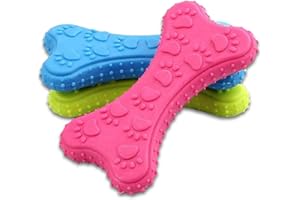 MKEAWWU 3 Pezzi Giochi per Cani Taglia Grande e Cuccioli - Giocattoli Indistruttibili a Forma di Osso - Gomma per Cani Taglia Media