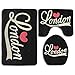 Produktbild Party Socks Love London UK Heart Flag 3 Piece Non-Slip Bathroom Rug Set Soft Bath Mat Contour Rug Toilet Lid Cover Home Decorative Doormat