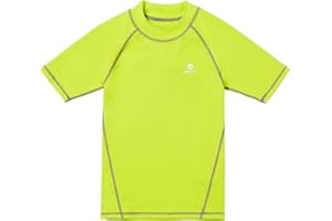 HMILES Short-Sleeve Rash Vest Kids - UPF Boys Girls Rash Guards Swim Top Quickdrying Childs Surf Shirt Wet Top Beach Water Sports Swimwear