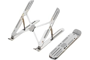 FBJ&CUNMA Supporto per laptop in alluminio regolabile,supporto da tavolo portatile pieghevole,supporto ergonomico per laptop per MacBook Air Pro HP Lenovo Dell da 11 e 17 pollici e tutti gli altri laptop