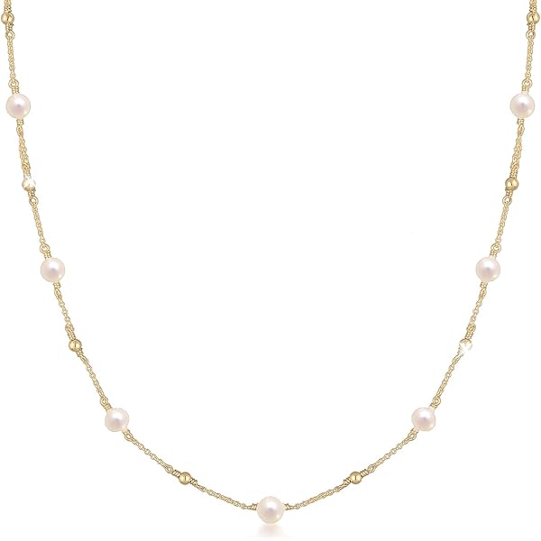 Collana Emma Lobstein & Söhne In Acciaio Inox Placcato Oro 18K PVD - Regolabile 39-44 Cm, Design Semplice, Oro