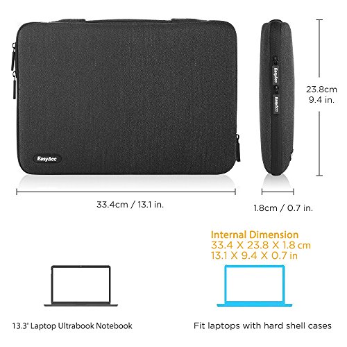 EasyAcc 13 - 13 3 Zoll Laptoptasche H  lle Sleeve Tragetasche mit Griffen und Zubeh  rtasche f  r 13 3   33 8-cm  Laptop   Ultrabook   Macbook Air   M