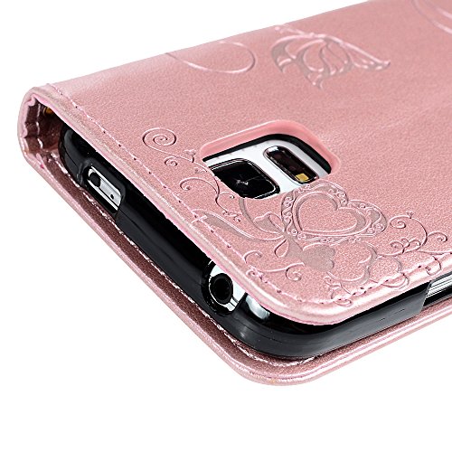 Samsung Galaxy S5 Mini Hardcase Galaxy S5 Mini Flip Hülle YOKIRIN Premium Ameisen Treffen Muster PU Leder Schutzhülle TPU Innenschale Wallet Case Brieftasche Flipcase Klapptasche Portemonnaie Handyhülle mit Karteneinschub Standfunktion und Magnetverschluß Rose Gold - 5