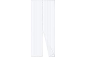 Apalus Drzwi z ekranem magnetycznym, zasłona siatkowa, magnetyczne zatrzaski od góry do dołu zamykają się automatycznie, zatrzymują świeże powietrze w domu (90 x 200 cm, białe)