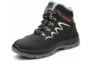 KTDYG Arbeitsschuhe Winter Herren Damen Sicherheitsschuhe S3 Leicht Warm Gefüttert Stahlkappe Schutzschuhe Sicherheitsstiefel 35-48