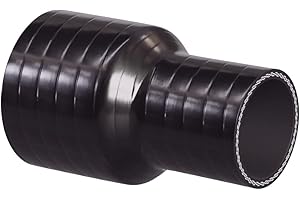 SILICONE HOSE UK Straight Reinforced Silicone Reducer Inlet Connector Hose for Air or Water - ID 22mm to 16mm - Black