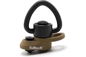 Trirock Keymod Sling Swivel Heart-Shape Loop with Push Button TAN/FDE QD Base & Sling Mount with a Hole for Snap Clip Hook Spring