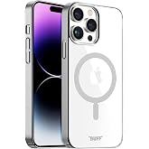 BUFF LABS iPhone 14 Pro Max MagSafe Uyumlu Slim Fit Kılıf Kablosuz Şarj Destekleyen Sararmaya Karşı Korumalı Kapak (G&uuml;m&uuml;ş Ren