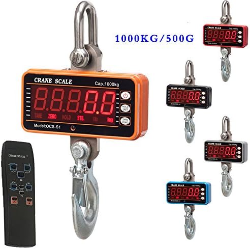 ONECHANCE 1000kg / 500g electronic scales (wireless remote control), industrial crane scales, traffic scales, 1t hanging pounds, said lifting scales, (color random distribution)