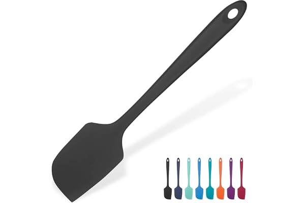 U-Taste Stor Silikon Spatel 315 ℃ Värmebeständig, Sömlös (29 cm, Svart) | Non-stick Flexibel Degskrapa, Bakning, Matlagning Silikon Köksredskap med Nylonkärna för Blandning Omrörning Skrapning