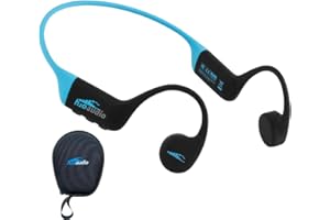 H2O Audio TRI 2 Multisport Waterproof Bone Conduction Open Ear Headphones, Bluetooth 5.3 for Running and Cycling, MP3 Mode for Swimming, 8GB Memory, 8.5-Hour Battery, Black/Blue