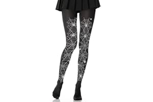 Augesak Medias de Mujer con Telarañas, Medias con Purpurina y Telarañas, Medias Negras Estampadas Sexys, Medias con Estampado de Araña para Disfraz de Araña para Mujer Fiesta Carnaval Cosplay