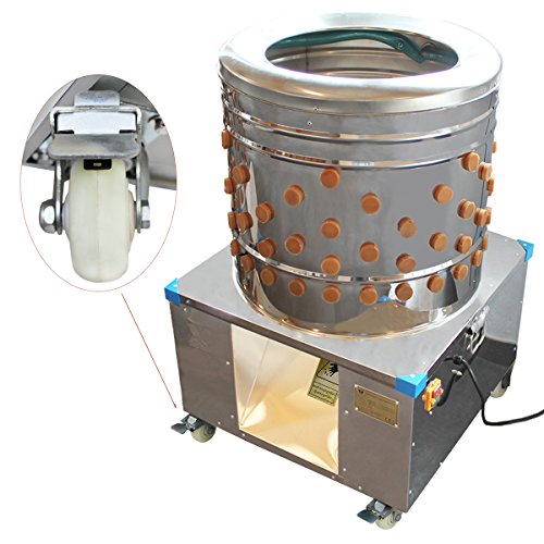 Beeketal Geflügelrupfmaschine auf Rollen „BRM1800“ für Hühner, Enten, leichten Gänsen und Puten, Nassrupfmaschine Kapazität: ca. 250 Gefügel pro Stunde mit 2-7 Tieren pro Durchgang (max. 8 kg Gesamtbelastung oder 5 kg pro Tier) – Profi Rupfmaschine mit speziell geformten Rupffingern, integrierter Wasserspülung und Auswurfrutsche - 2
