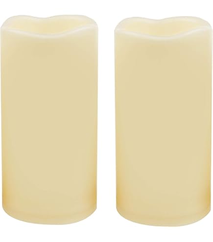 Eldnacele Waterdichte vlamloze kaarsen met afstandsbediening/timerfunctie, op batterijen, grote flikkerende led-zuilkaarsen voor buiten, tuin, lantaarndecoratie (wit, 10 cm x 20 cm/25 cm