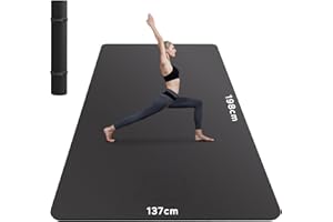 HAPBEAR Grand Tapis de Yoga - 183x122/198x137x0.6cm, Antidérapant, Durable, Écologique, Tapis de Sport et Large pour l'Entraînement à Domicile, Yoga, Pilates, Stretching, Méditation