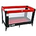 iSafe Rest & Play Luxury Travel Cot/Playpen - Warm Red (Black/Red) 120 cm x 60 cm