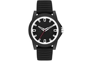 Armani Exchange Orologio da uomo, Quarzo Movimento a tre lancette e cassa da 44 mm con cinturino in silicone