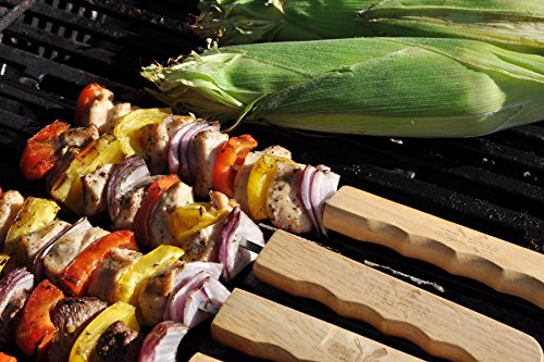 44cm Edelstahl Grillspieße – Massivholzgriff – 6er Pack – Perfekt für Profiqualität von Grill Hogs - 3