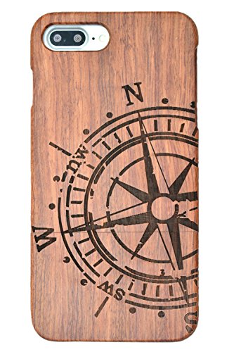 PhantomSky iPhone 7 8 Plus Funda de Madera   Serie de Lujo  Natural Hecha a Mano de Bamb   Madera Carcasa Case Cover para tu Smartphone - Comp  s Palisandro