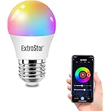 EXTRASTAR Lampadina Alexa E27 Wifi,2700k-6500k,Lampadine LED Intelligence RGBCW 4.9W Wifi, Compatibile con Alexa e Google Hom