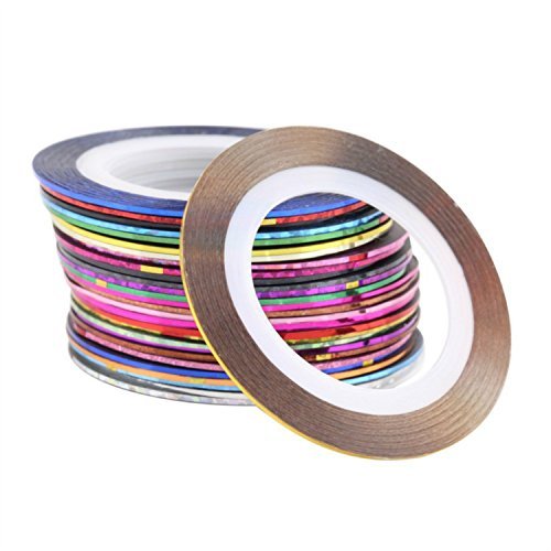 Nail Art Stripes Nail Art Stripes Tape Zierstreifen Packung mit 30 Rollen Striping Tape in verschiedenen Farben - 8