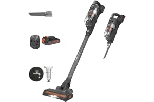 BLACK+DECKER POWERSERIES+ 18V MAX Cordless Stick Vacuum with LED Floor Lights, Lightweight, Removable Battery (BHFEA18D1)