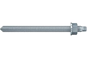 Fischer Tassello RGM mm 12x160,barra acciaio per ancoranti chimici,Barra filettata in acciaio con dado e rosetta, 10 pezzi per confezione, 50258, Acciaio 5.8