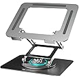 Portronics My Buddy K11 Pro Metal Laptop Stand with 360° Rotation, Adjustable Height & Angle, Improves Air Ventilation, 10 Kgs Max Weight for Laptops & MacBook(Silver)