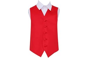 DQT Boys Plain Satin Wedding Tuxedo Waistcoat Vest