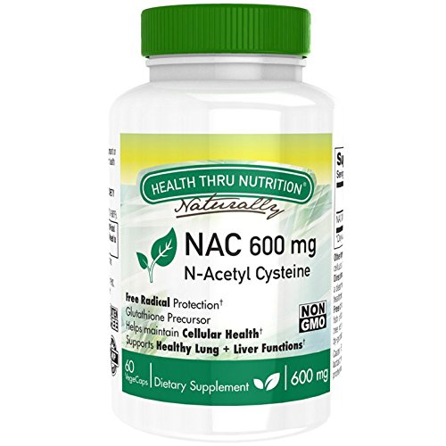 NAC N-Acetyl-Cysteine Capsules / NAC 600mg, 60 Vegetarian Caps - Supports Healthy Lung & Liver Functions | Maintains Overall Cellular Health - Non GMO antioxidant From Health Thru Nutrition