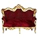 Produktbild Big Sofa Barock 3-Sitzer Couch Bordeaux Rot Gold Exklusiv königlich Antik Stil