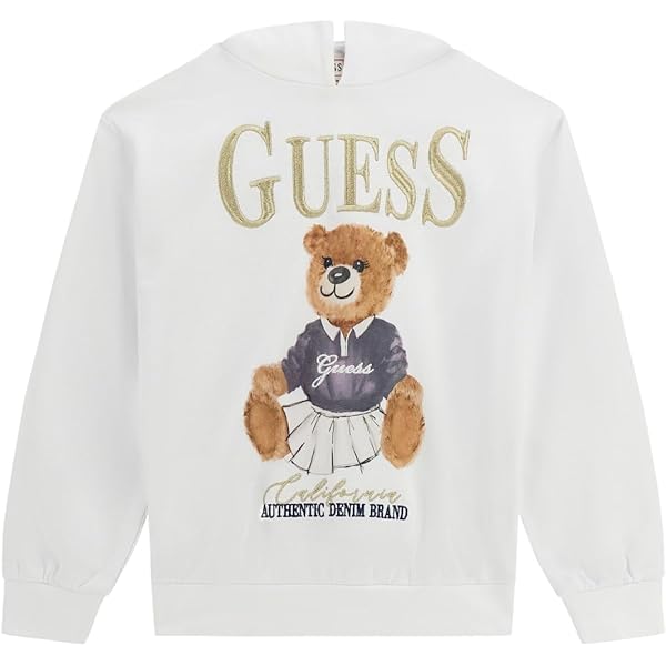 Felpa Con Logo GUESS French Terry Organica - Bianco Taglia 14 Per Ragazze - Foto 3