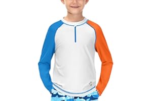 BesserBay Jungen UV Shirt Badeanzug SPF 50+ Lange Ärmel Rash Guard Schwimmshirt Badeshirt 110-150