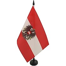 Bandiera Auto Austria Con Aquila – Digni – 30x40 Cm – 100% Poliestere