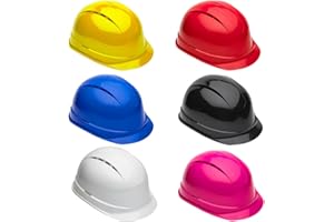 EXPERT WORKWEAR Casque de sécurité ventilé léger à 8 points avec harnais de chantier et casque rigide avec cliquet coulissant