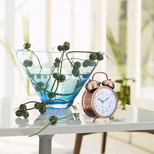 KING DO WAY Klassik Wecker Clock Lernwecker Alarm Doppel Glocken Retro Tischuhr mit Nacht Licht Silber - 6