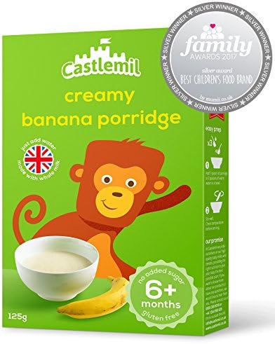 Castlemil Infant Cereals Creamy Banana Porridge 6 Months Plus – No Artificial Flavours or Preservatives 125g (Pack Of 6)