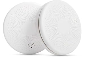 AUNGUUK Combination 2 in 1 Smoke Alarm and Carbon Monoxide Detector, CO and Fire Alarm for home, with Photoelectric Sensor, Replaceable Batteries, Low-Battery Alert. 2 Packs
