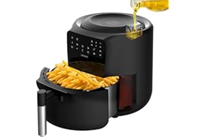 Cecotec Freidora de Aire sin Aceite de 5,5 L Cecofry Rain Air Fryer. 1550 W, Spray de Aceite Incorporado, Pulverización Automática y Manual, Panel de Control Táctil, Termostato, Autolimpieza
