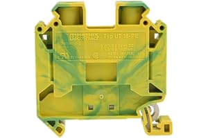 PHOENIX CONTACT PHOENIX 3044212 CONTACT UT 16-PE modułowy zacisk uziemiający z zaciskiem śrubowym, 2 liczba zacisków, AWG 16-4, 16 mm² przekrój nominalny, zielony/żółty, 1 sztuka