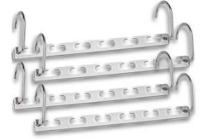 HJHY Metal Clothes Hangers Clothing Organiser Wardrobe Space Save and Organization Hooks (4 Packs)