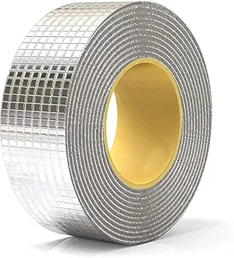 AMULAKH Super Waterproof Tape Waterproof Aluminum Foil Butyl Rubber Tape Flashing Tape Permanent Leak Proof Patch Tape for Outdoor Roof Flashing, Surface Crack, Pipe Repair Tape(5Cm x 5 Meter)