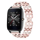 IGEMY Luxuriöse Doppel Loch Edelstahl Zubehör Uhrenarmband Wirst Metallband für ZenWatch 2 (Rosa)