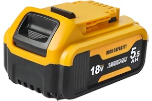 Powarobo 18V 5,5Ah Batteri | Ersättningsbatteri Li-Ion för DCB183 DCB180 DCB182 DCB181, med LED-display