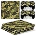 Produktbild Stillshine PS4 Pro Skin Aufkleber Sticker Design Folie schützende Haut Schale für Sony Playstation 4 Pro Konsole & 2 Dualshock Controller (Army Green)